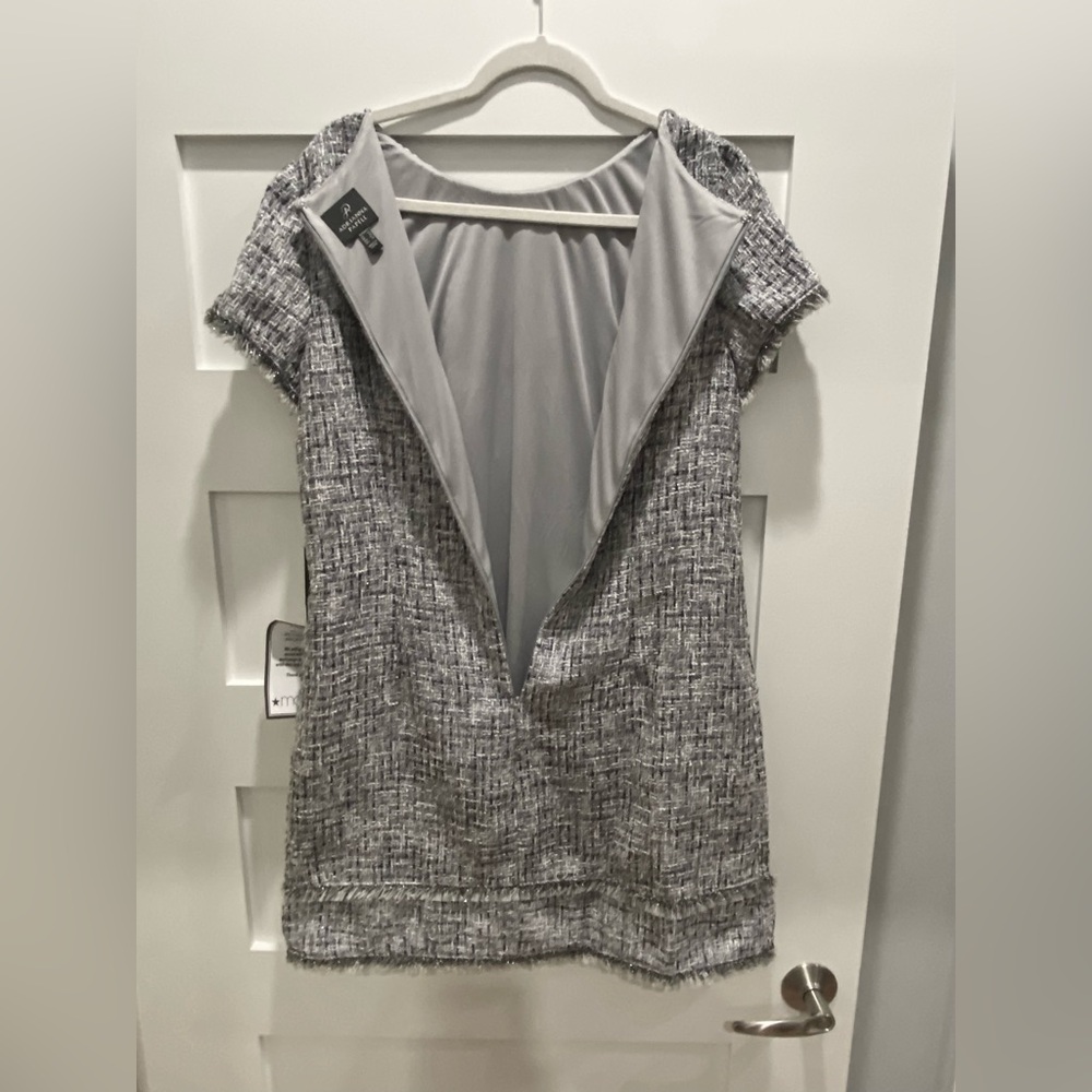 Adrianna Papell Tweed and tinsel mini dress size 14 - Picture 4 of 12